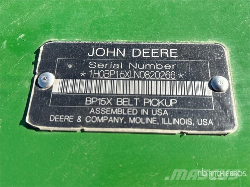 John Deere BP15 15 ft Belt Combine Pickup Header Testate per mietitrebbie