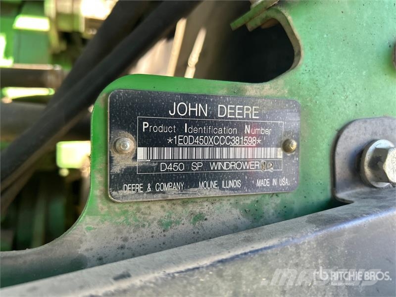 John Deere D450 35 ft Swather Windrower Svanser