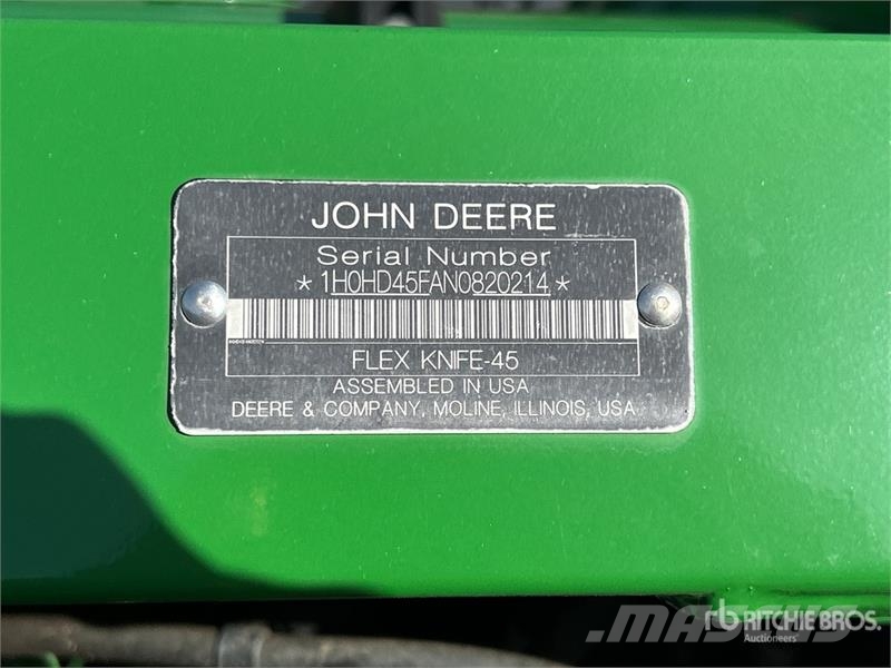 John Deere HD45F 45 ft Flex Knife Combine Header Cabeçotes de colheitadeira