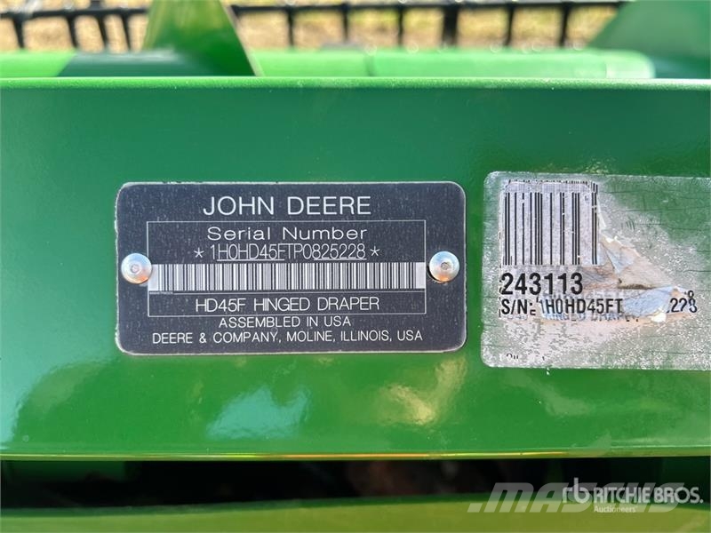 John Deere HD45F 45 ft Hinged Draper Combine Header Combine harvester heads