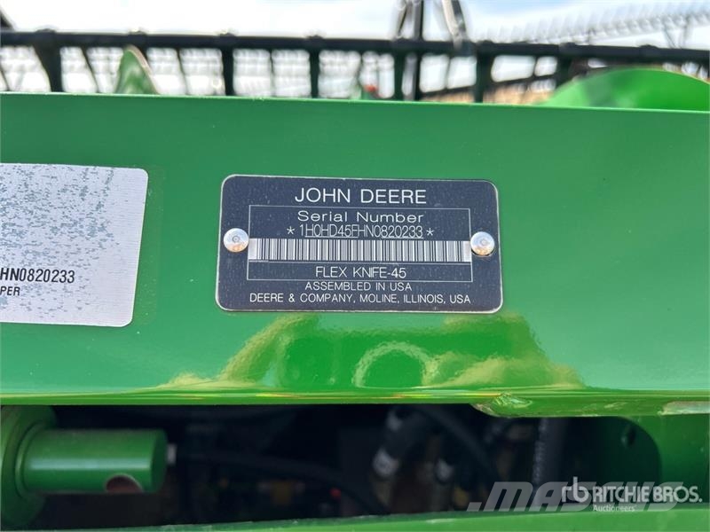 John Deere HD45F 45 ft Flex Knife Combine Header Cabeçotes de colheitadeira