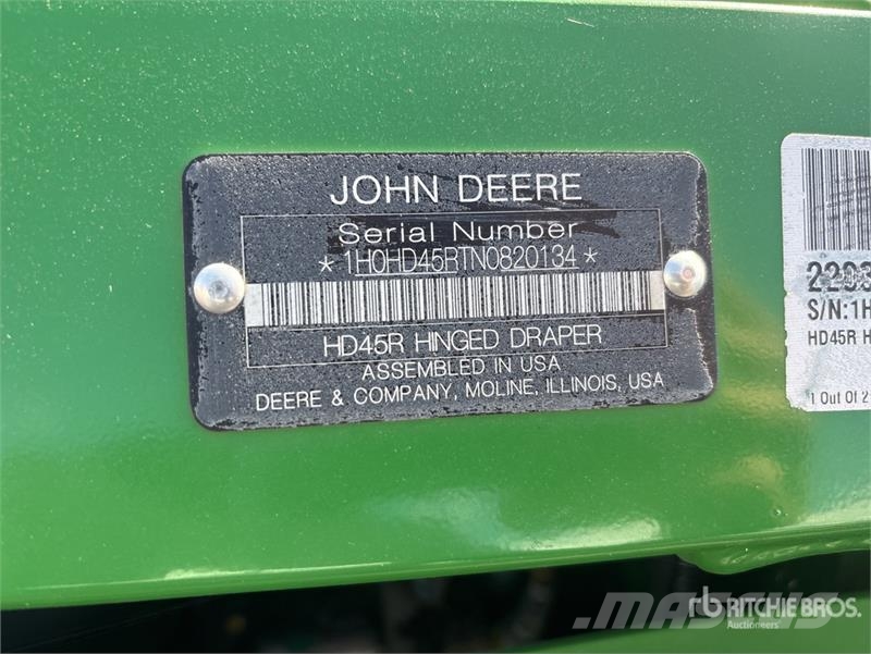 John Deere HD45R 45 ft Hinged Draper Combine Header 콤바인 헤드
