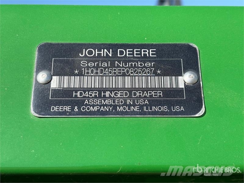 John Deere HD45R 45 ft Hinged Draper Combine Header Kombajnove hlavice