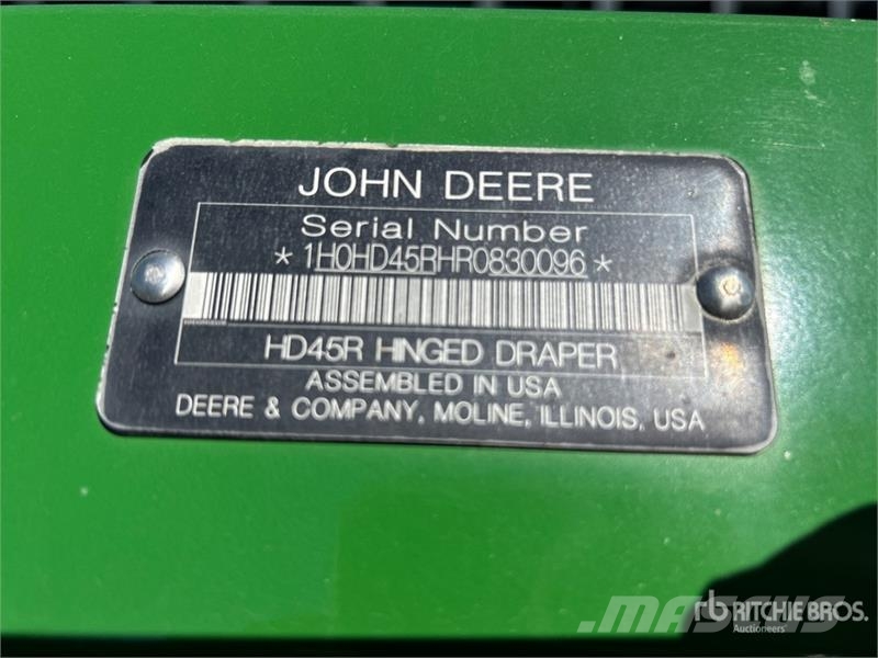 John Deere HD45R 45 ft Rigid Hinged Draper Combine Header 콤바인 헤드