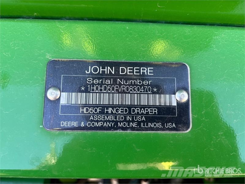 John Deere HD50F 50 ft Hinged Draper Combine Header Kombájn adapterek