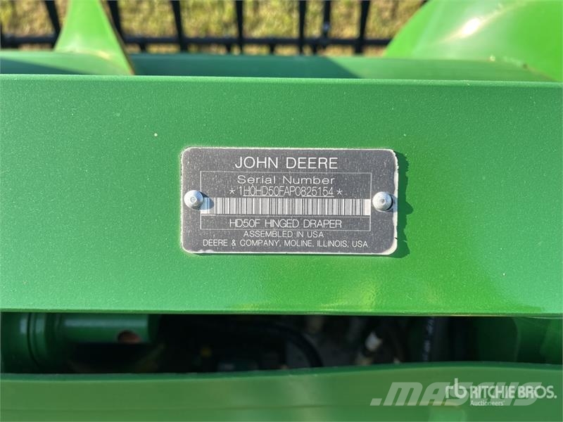 John Deere HD50F 50 ft Hinged Draper Combine Header Cabeçotes de colheitadeira