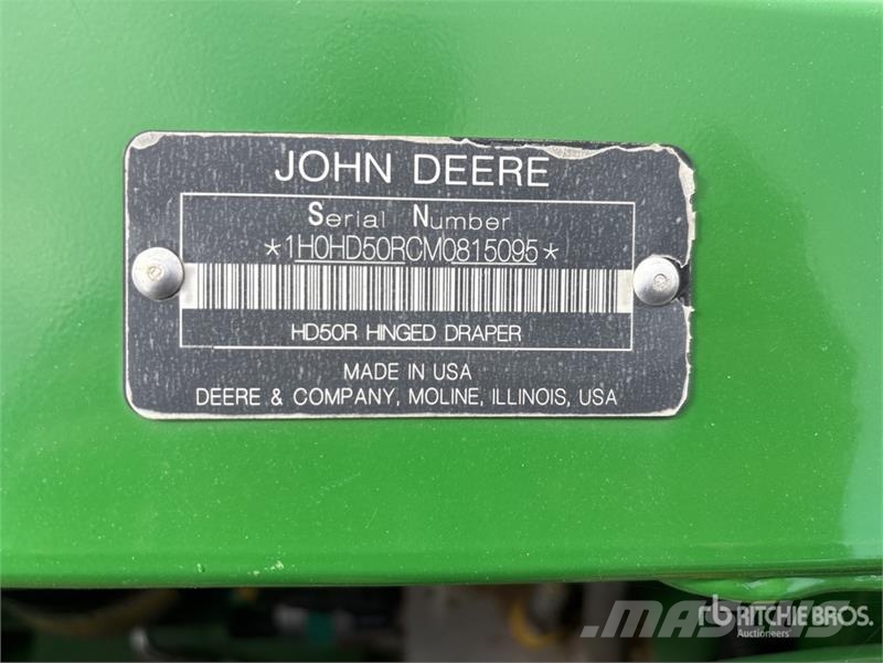 John Deere HD50R 50 ft Hinged Draper Combine Header Cabeçotes de colheitadeira