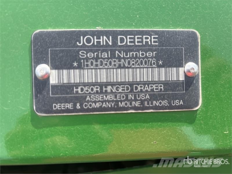John Deere HD50R 50 ft Hinged Draper Combine Header Leikkuupöydät