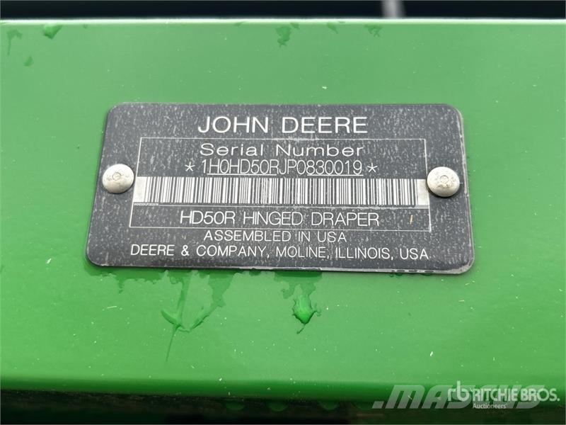 John Deere HD50R 50 ft Hinged Draper Combine Header Maaidorser aanbouwdelen
