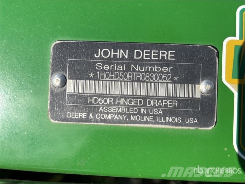 John Deere HD50R 50 ft Hinged Draper Combine Header Maaidorser aanbouwdelen