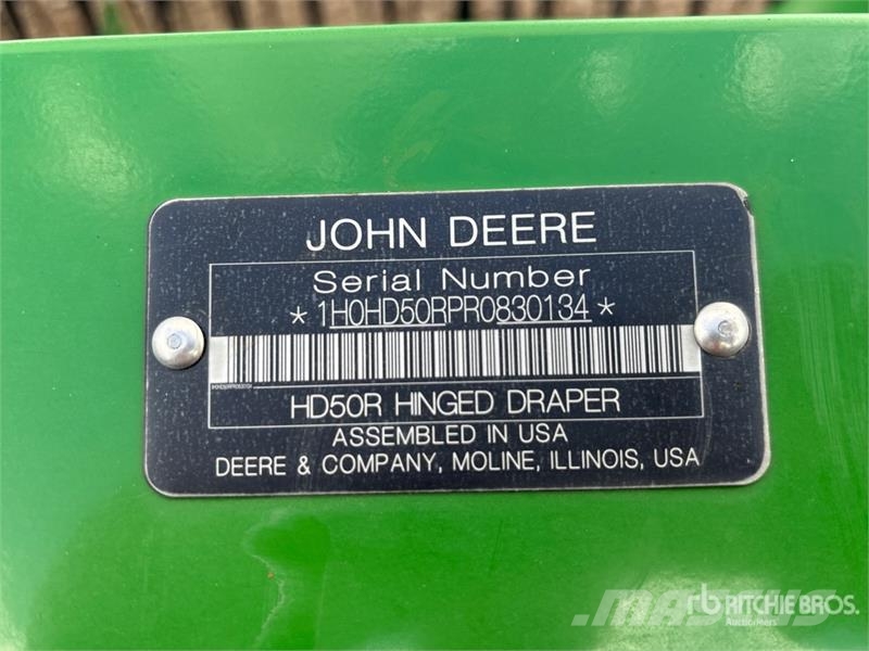 John Deere HD50R 50 ft Hinged Draper Combine Header Maaidorser aanbouwdelen