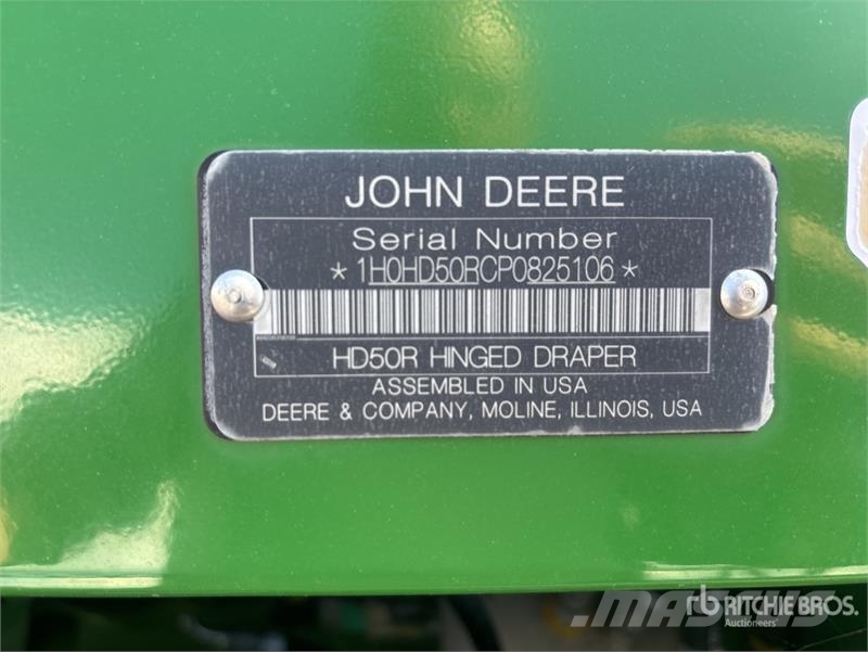 John Deere HD50R 50 ft Hinged Draper Combine Header 콤바인 헤드