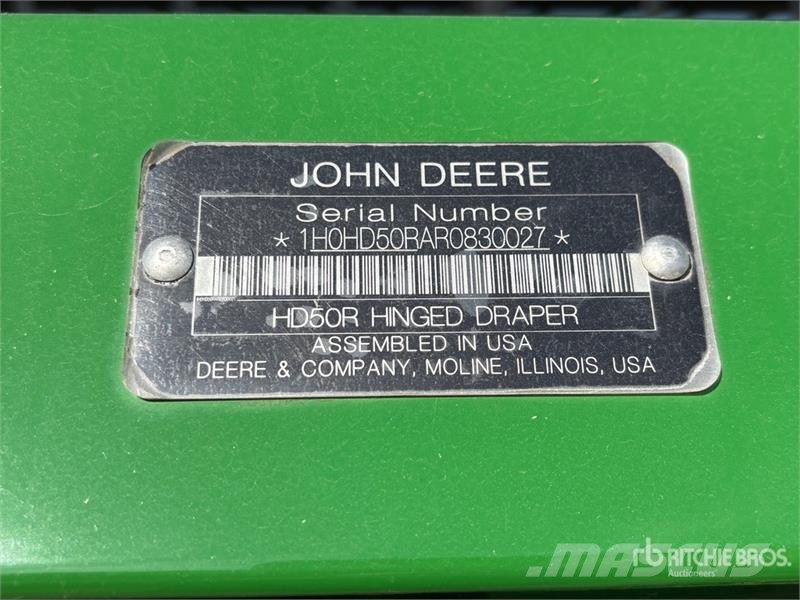 John Deere HD50R 50 ft Hinged Draper Combine Header رؤوس الحصادات الدراسات