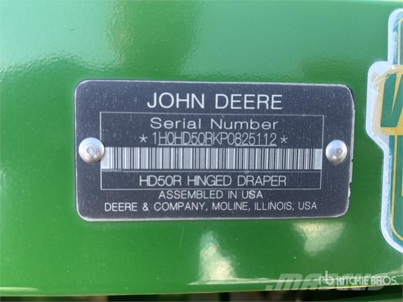 John Deere HD50R 50 ft Hinged Draper Combine Header Cabezales de cosechadoras combinadas