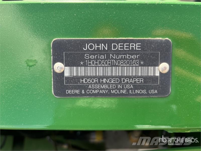 John Deere HD50R 50 ft Hinged Draper Combine Header 콤바인 헤드