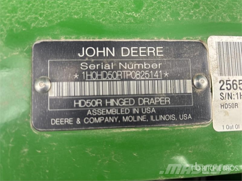 John Deere HD50R 50 ft Hinged Draper Combine Header 콤바인 헤드