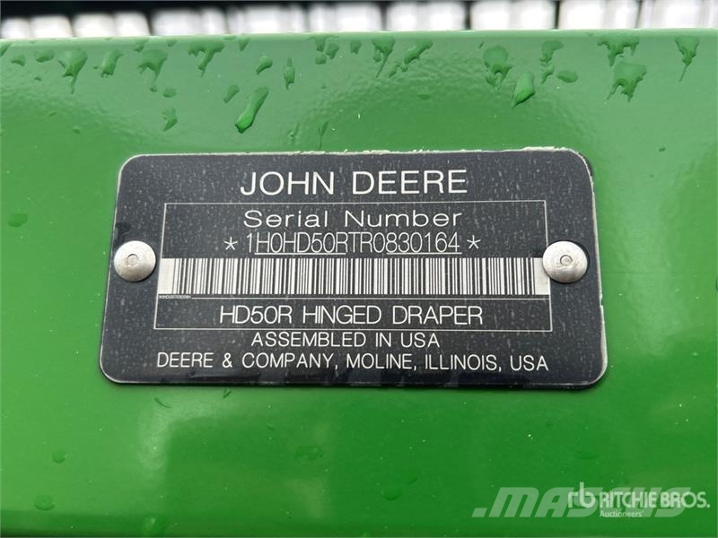 John Deere HD50R 50 ft Hinged Draper Combine Header Maaidorser aanbouwdelen