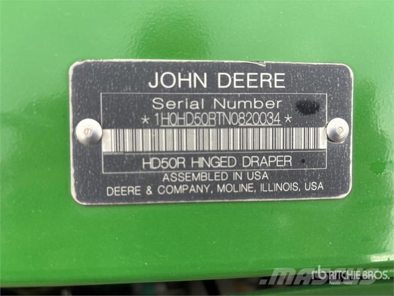 John Deere HD50R 50 ft Hinged Draper Combine Header Cabeçotes de colheitadeira