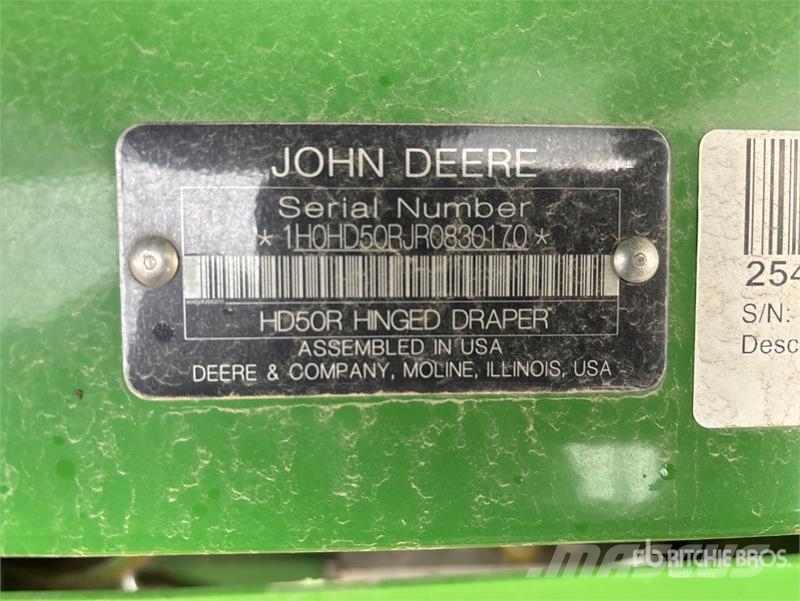 John Deere HD50R 50 ft Hinged Draper Combine Header Maaidorser aanbouwdelen
