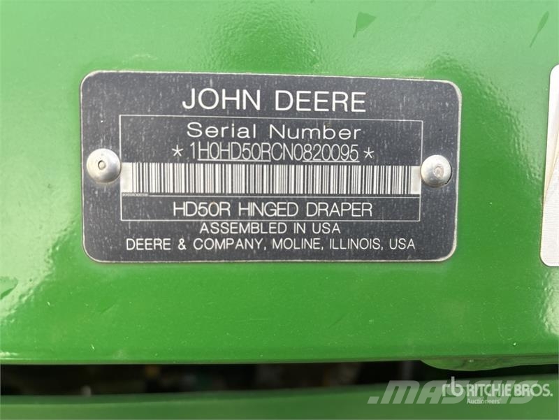 John Deere HD50R 50 ft Hinged Draper Combine Header Cabeçotes de colheitadeira