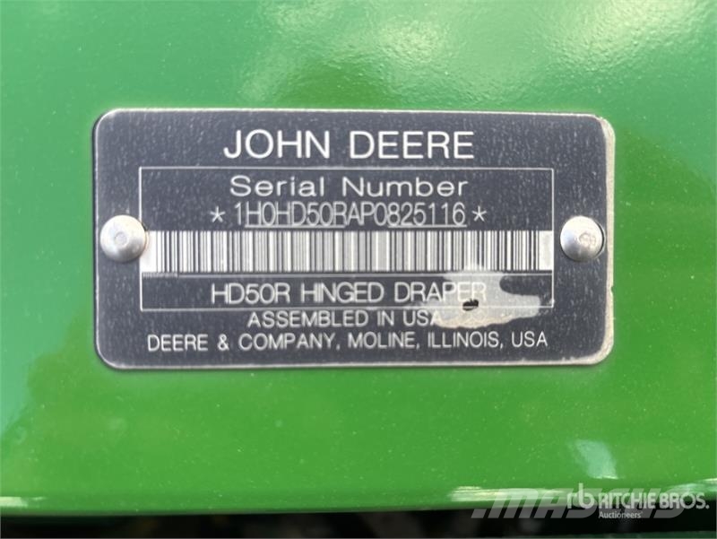 John Deere HD50R 50 ft Hinged Draper Combine Header 콤바인 헤드