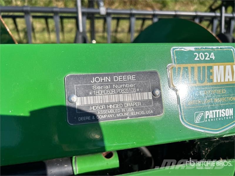 John Deere HD50R 50 ft Hinged Draper Combine Header 콤바인 헤드