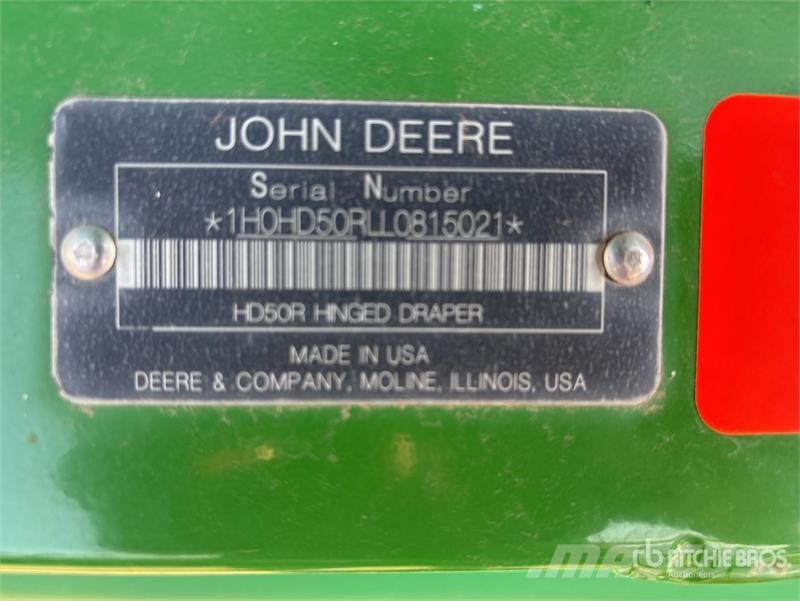 John Deere HD50R 50 ft Hinged Draper Combine Header Cabeçotes de colheitadeira