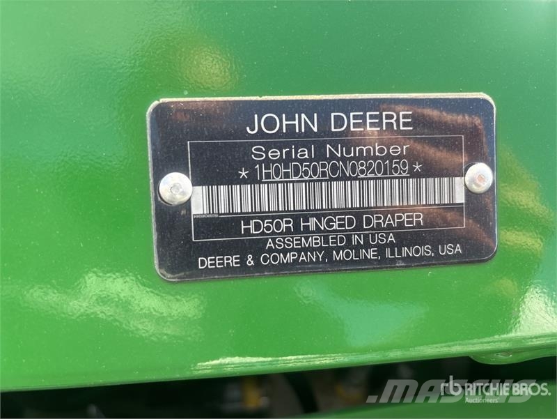 John Deere HD50R 50 ft Hinged Draper Combine Header 콤바인 헤드