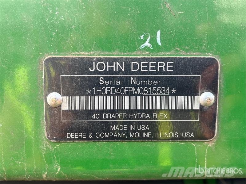 John Deere RD40F 40 ft Draper Hydra Flex Combine Header Skärbord