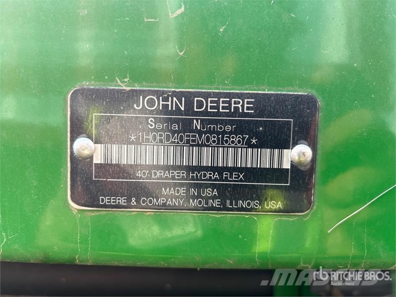 John Deere RD40F 40 ft Draper Hydra Flex Combine Header Skärbord