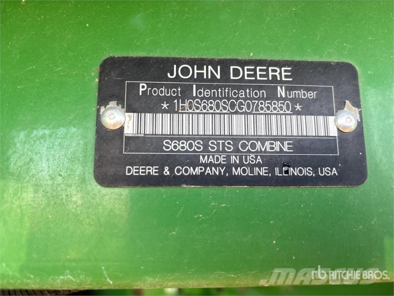 John Deere S680 Maaidorsmachines