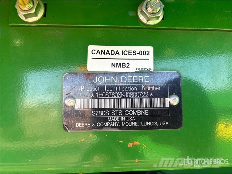 John Deere S780 Combine Harvester Skurtreskere