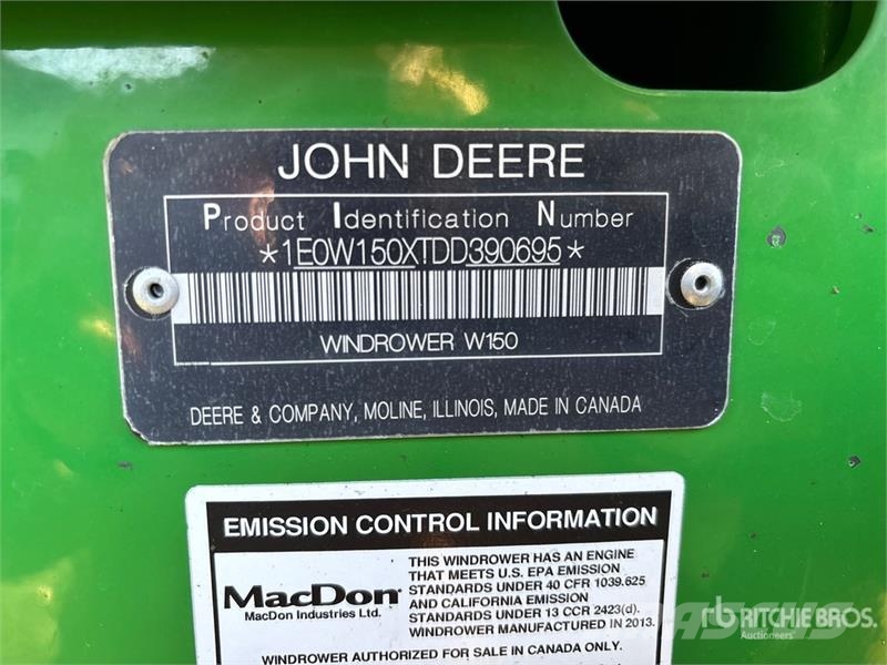 John Deere W150 30 ft Swather Windrower Gadanheiras-fileiras