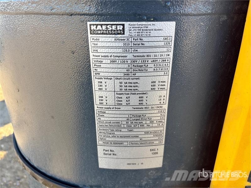 Kaeser Airtower 3C 12 cfm Electric Air Compressor Compressors
