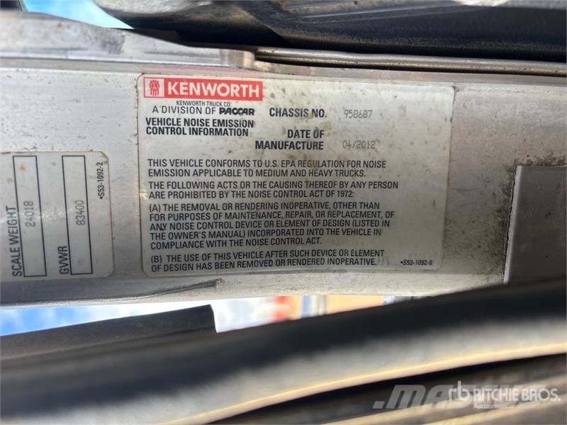 Kenworth T800 شاحنات الرافعات