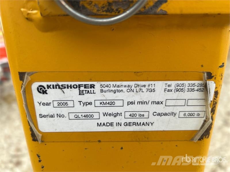 Kinshofer KM420 46 in Crane Pallet Forks Šakės
