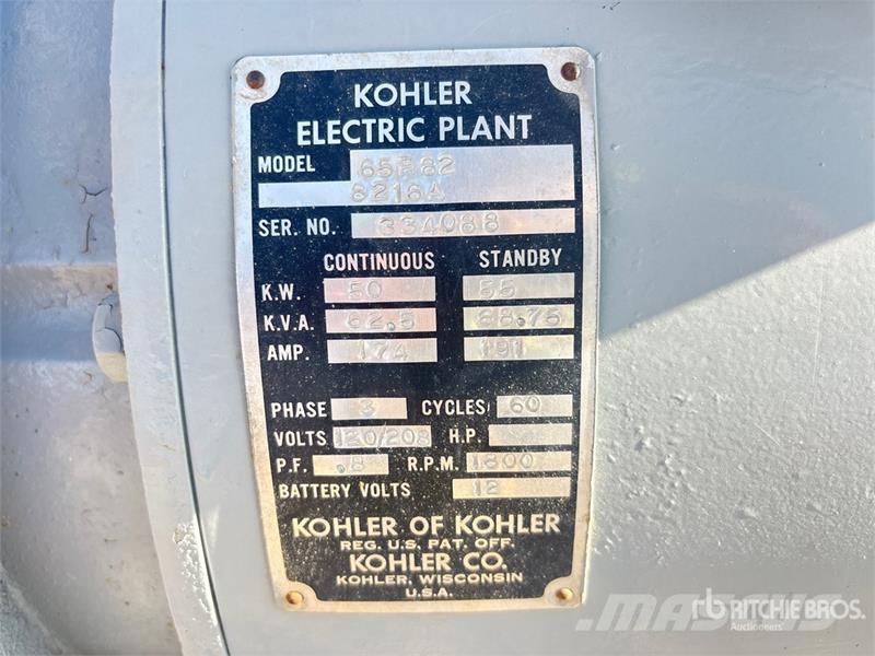Kohler 65R82 50 kW Skid-Mounted Generator Set Dīzeļģeneratori