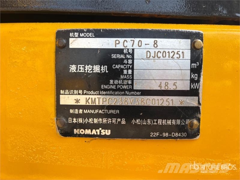 Komatsu PC70-8 Tracked Excavator Beltegraver