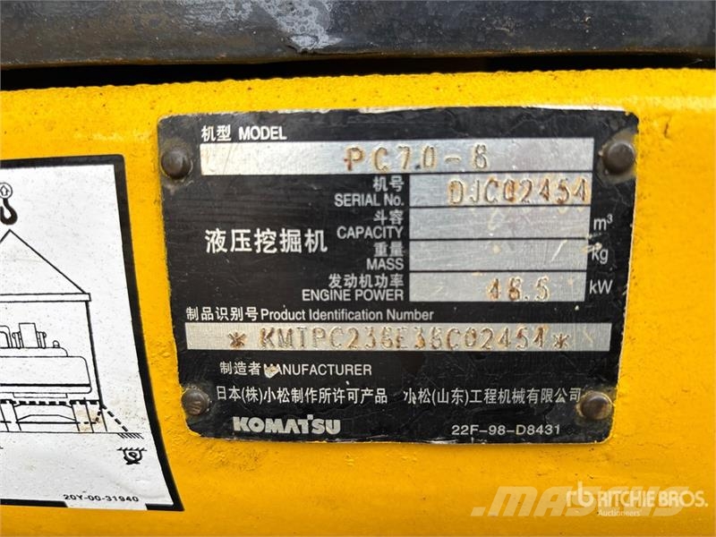 Komatsu PC70-8 Tracked Excavator Beltegraver
