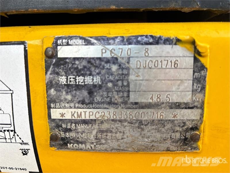 Komatsu PC70-8 Tracked Excavator Koparki gąsienicowe