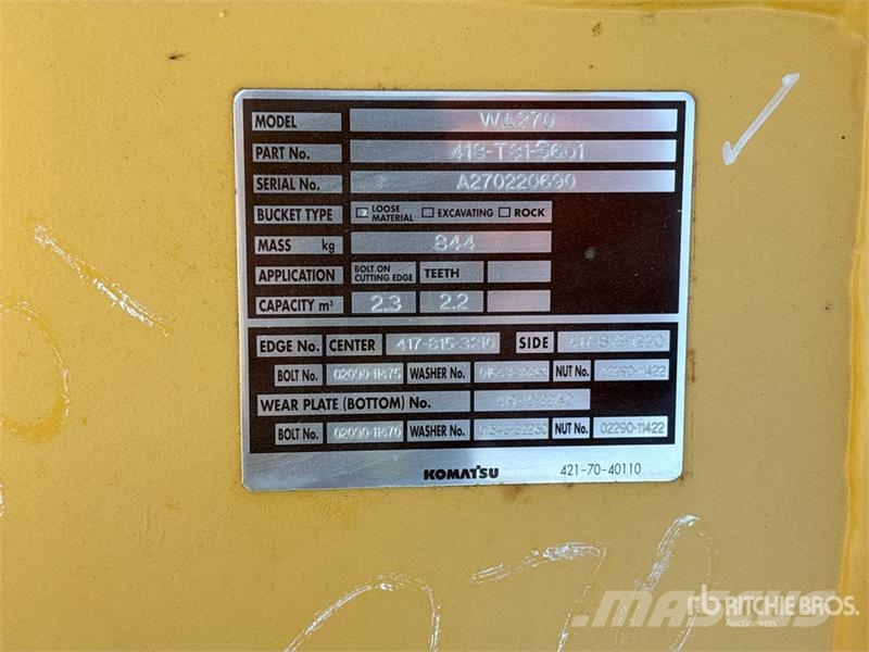Komatsu WA270-8 100 in Wheel Loader Bucket Žlice