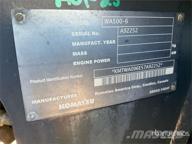 Komatsu WA500-6 Wheel Loader Utovarivači na kotačima