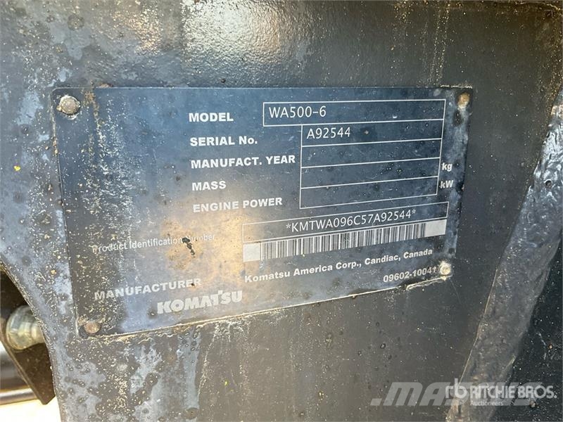 Komatsu WA500-6 Wheel Loader Utovarivači na kotačima