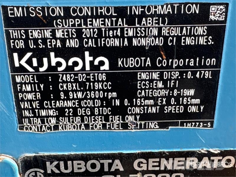 Kubota 6.5 kW Generator Set (Inoperable) Diesel Generatoren
