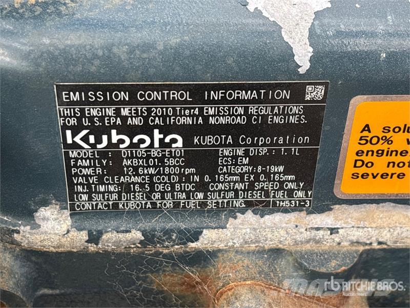 Kubota D1105-BG-ET01 12.6 kW 1.1 L Engine Motorer
