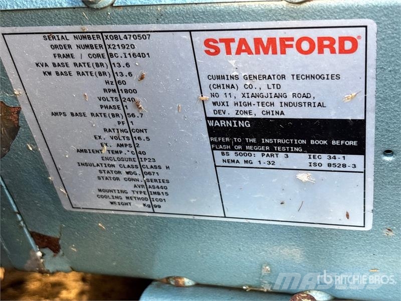 Kubota SQ1130 13.5 kW Skid-Mounted Generator Set Dizel Jeneratörler