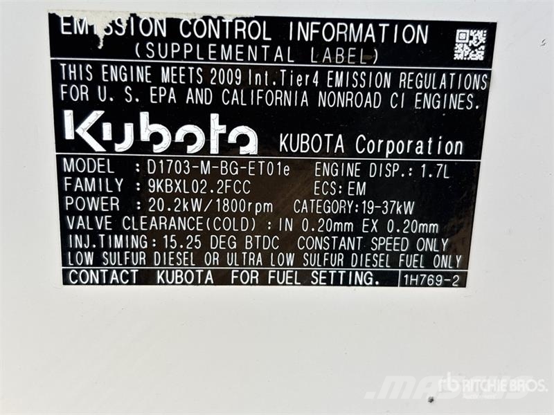 Kubota SQ1130 13.5 kW Skid-Mounted Generator Set Dieselgeneratorer