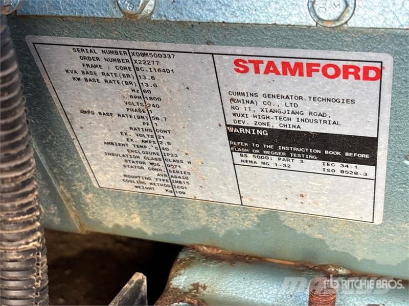 Kubota SQ1130 13.5 kW Skid-Mounted Generator Set Dieselgeneratorer