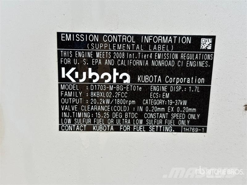 Kubota SQ1130 13.5 kW Skid-Mounted Generator Set Dizel Jeneratörler