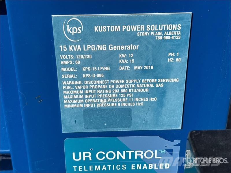 Kustom Power Solutions KPS-15 LP/NG 12 kW Skid-Mou Dízel áramfejlesztők